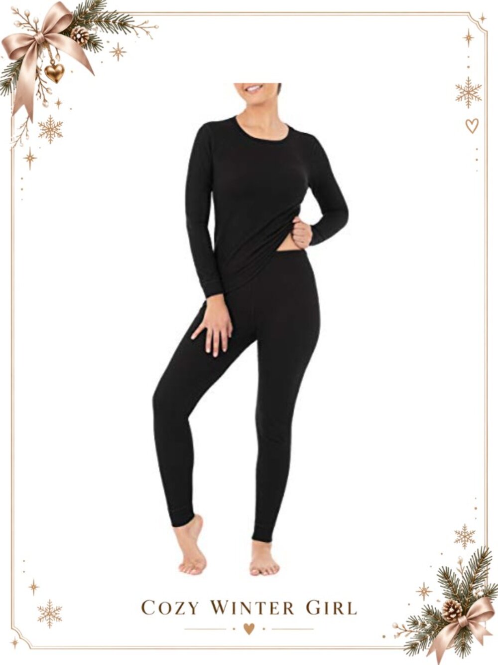 Micro Waffle Premium Thermal Set Long Sleeve Crew Neck Leggings